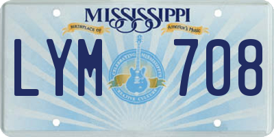 MS license plate LYM708
