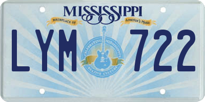 MS license plate LYM722