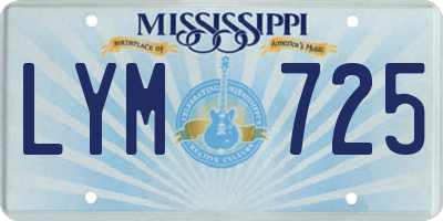 MS license plate LYM725