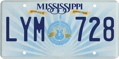 MS license plate LYM728
