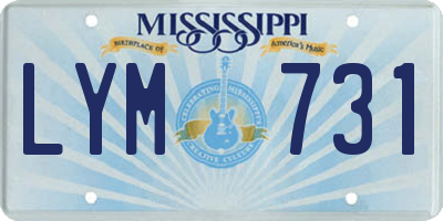 MS license plate LYM731