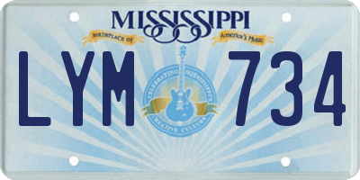 MS license plate LYM734