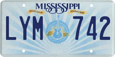 MS license plate LYM742