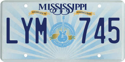 MS license plate LYM745