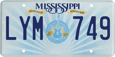 MS license plate LYM749