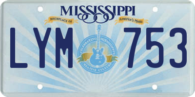 MS license plate LYM753