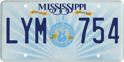 MS license plate LYM754