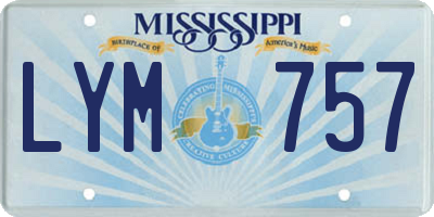 MS license plate LYM757