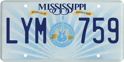 MS license plate LYM759