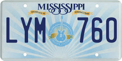 MS license plate LYM760