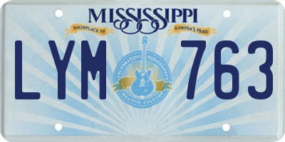 MS license plate LYM763