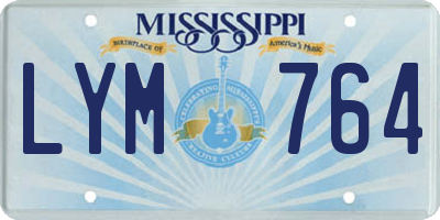 MS license plate LYM764