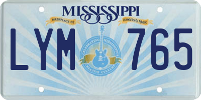 MS license plate LYM765