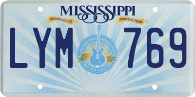 MS license plate LYM769