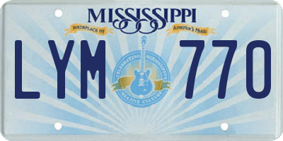 MS license plate LYM770