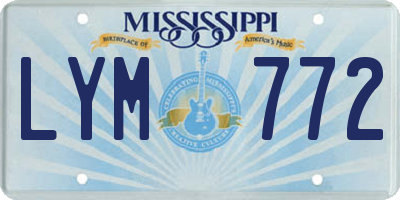 MS license plate LYM772