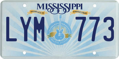MS license plate LYM773