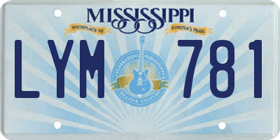 MS license plate LYM781