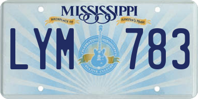 MS license plate LYM783