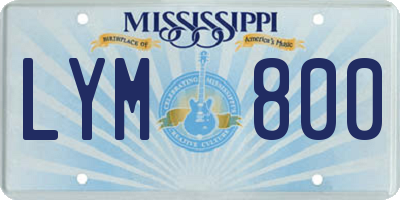 MS license plate LYM800