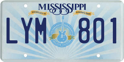 MS license plate LYM801