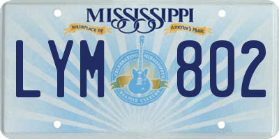 MS license plate LYM802