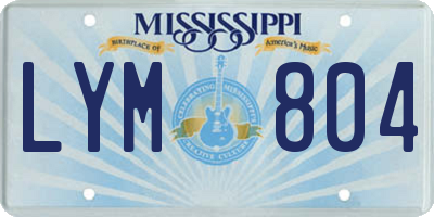 MS license plate LYM804