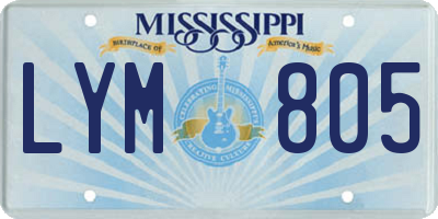 MS license plate LYM805