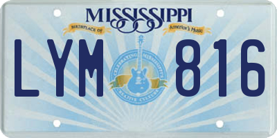 MS license plate LYM816