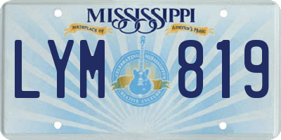 MS license plate LYM819