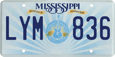 MS license plate LYM836