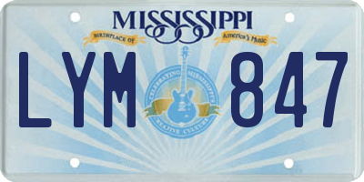 MS license plate LYM847