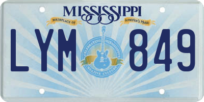 MS license plate LYM849