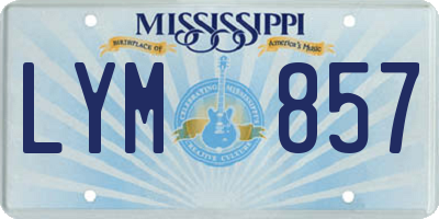 MS license plate LYM857