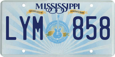MS license plate LYM858