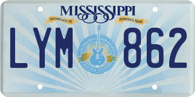 MS license plate LYM862