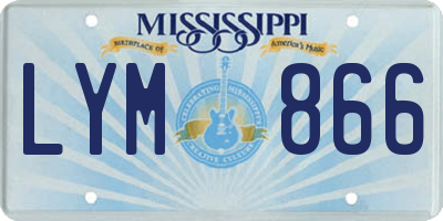 MS license plate LYM866