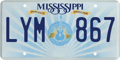 MS license plate LYM867