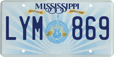 MS license plate LYM869