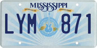 MS license plate LYM871