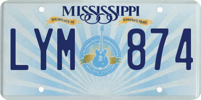 MS license plate LYM874