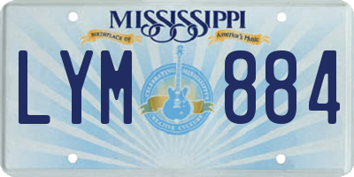 MS license plate LYM884