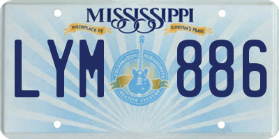MS license plate LYM886