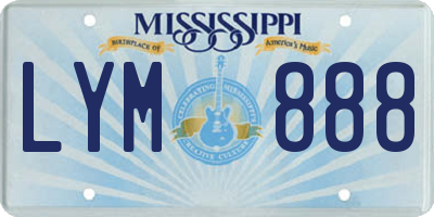 MS license plate LYM888