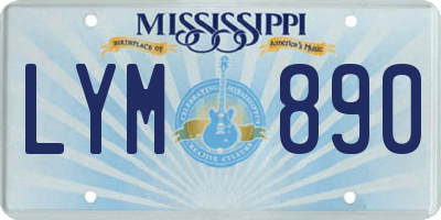 MS license plate LYM890