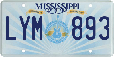 MS license plate LYM893