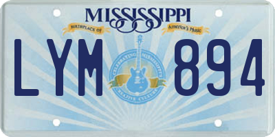 MS license plate LYM894