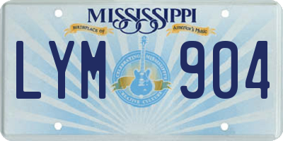 MS license plate LYM904