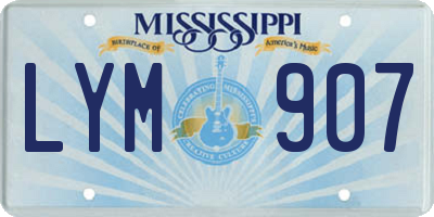 MS license plate LYM907