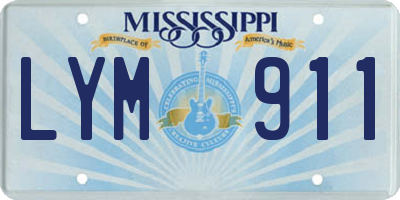 MS license plate LYM911